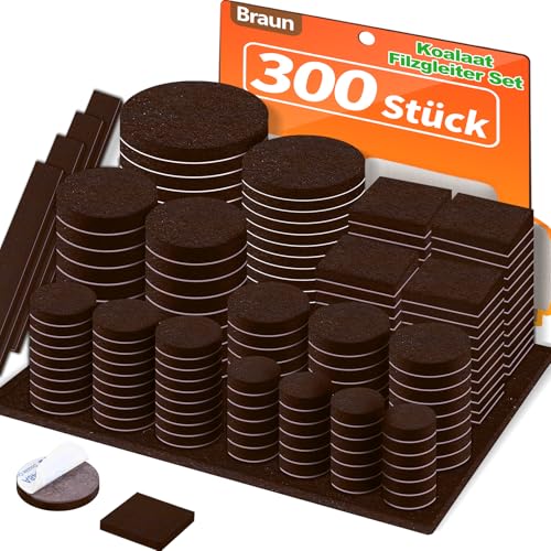 Filzgleiter Selbstklebend, 300 Stück Filzgleiter für Stühle, Möbelgleiter Filz Selbstklebend Braun, Schützen Sie Ihre Holzfußböden Filzgleiter Selbstklebend, 300 Stück Filzgleiter für Stühle, Möbelgleiter Filz Selbstklebend Braun, Schützen Sie Ihre Holzfußböden von Koalaat