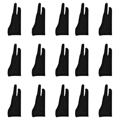 Koanhinn 15 Pack Künstler Handschuhe für Tablet Digital Zeichnung Handschuh Finger Verdicken Handflächen Abweisung Handschuh für Grafik Pad (S) von Koanhinn