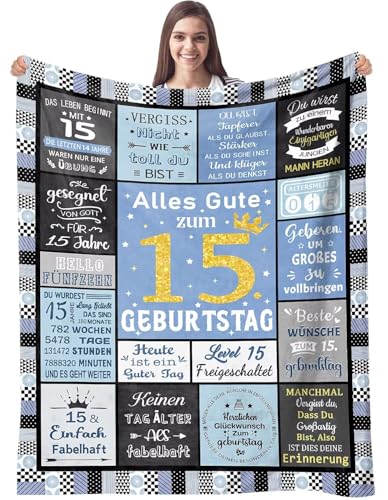 Koauter 15 Geburtstag Geschenk Junge Mädchen, Geschenke für Junge Mädchen 15. Geburtstag Kuscheldecke, Geschenk 15. Geburtstag Decke Sie Ihn, 2010 Decke Geburtstagsgeschenk für Jungs Mädchen 15 Jahre Koauter 15 Geburtstag Geschenk Junge Mädchen, Geschenke für Junge Mädchen 15. Geburtstag Kuscheldecke, Geschenk 15. Geburtstag Decke Sie Ihn, 2010 Decke Geburtstagsgeschenk für Jungs Mädchen 15 Jahre von Koauter