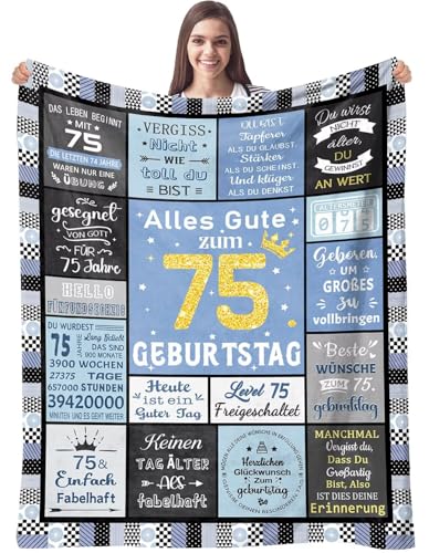 Koauter 75 Geburtstag Geschenk Frauen Mann, Kuscheldecke Geschenke zum 75. Geburtstag Frau Mann, Geschenk 75. Geburtstag Decke für Sie Ihn, Decke 1950 Geburtstagsgeschenk für Frauen Männer 75 Jahre Koauter 75 Geburtstag Geschenk Frauen Mann, Kuscheldecke Geschenke zum 75. Geburtstag Frau Mann, Geschenk 75. Geburtstag Decke für Sie Ihn, Decke 1950 Geburtstagsgeschenk für Frauen Männer 75 Jahre von Koauter