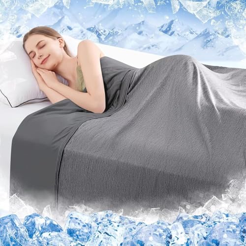 Kühldecke 2 in 1 Doppelseitig Kühlende Decke 130x150 cm, Leichte Selbstkühlende Decke für Menschen Q-Max > 0.5 Dünne Atmungsaktiv Sommerdecke, Ultra-Cool Naturfaser Wohndecke Sofa Cooling Blanket Kühldecke 2 in 1 Doppelseitig Kühlende Decke 130x150 cm, Leichte Selbstkühlende Decke für Menschen Q-Max > 0.5 Dünne Atmungsaktiv Sommerdecke, Ultra-Cool Naturfaser Wohndecke Sofa Cooling Blanket von Koauter