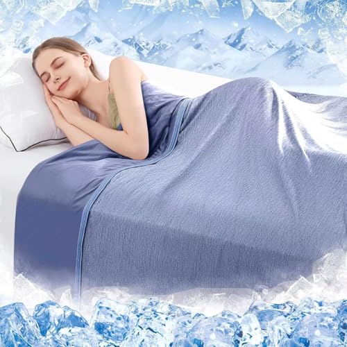 Kühldecke 2 in 1 Doppelseitig Kühlende Decke 130x150 cm, Leichte Selbstkühlende Decke für Menschen Q-Max > 0.5 Dünne Atmungsaktiv Sommerdecke, Ultra-Cool Naturfaser Wohndecke Sofa Cooling Blanket Kühldecke 2 in 1 Doppelseitig Kühlende Decke 130x150 cm, Leichte Selbstkühlende Decke für Menschen Q-Max > 0.5 Dünne Atmungsaktiv Sommerdecke, Ultra-Cool Naturfaser Wohndecke Sofa Cooling Blanket von Koauter
