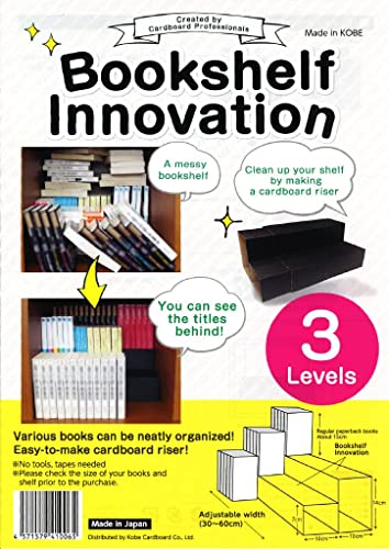 Kobe Cardboard Co., Ltd Bookshelf Innovation Made in Japan, Manga-Organisationsset (3 Ebenen, Schwarz) von Kobe Cardboard Co., Ltd