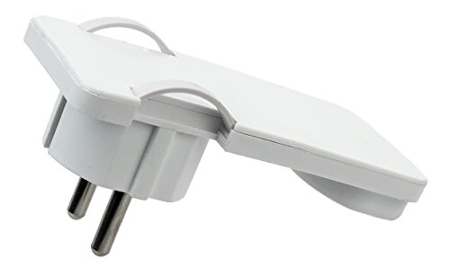 KOBERT GOODS Schutzkontakt Flachstecker weiß (2P+PE) extraflacher Netzstecker aus Kunststoff für Leitungsquerschnitte von 0,75mm - 1,5mm (250V/16A) Schutzklasse IP20 von Kobert-Goods