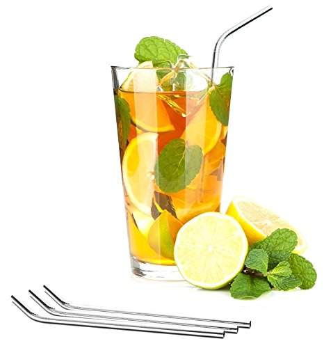 Kobert-Goods Edelstahl Strohhalme Trinkhalme für Smoothies Long-Drinks Party-Cocktails Strohhalme gebogen 10 Stück von Kobert-Goods