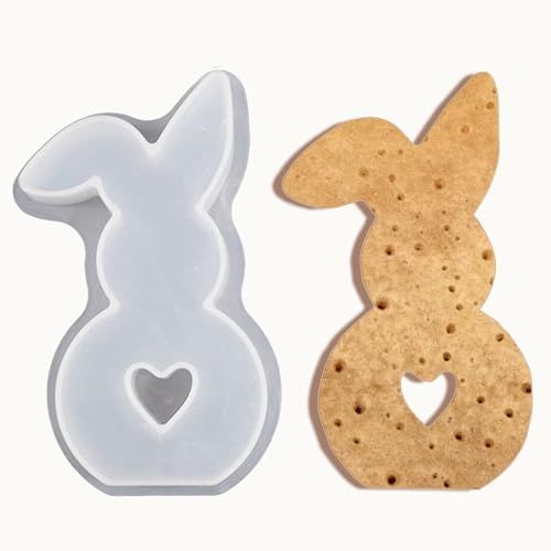 KOBOKO Silikonform Hase, 2 Stück Ostern Silikonform, Silikonform Hasen, Gießform Hase für DIY Schokolade, Kuchen, Torten - 7,4 * 13,5 * 2,6cm von Koboko