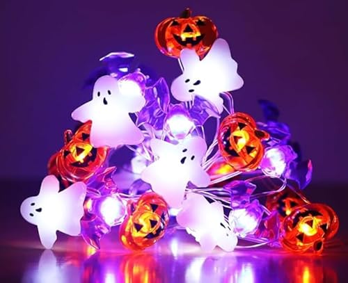 Koboko Halloween LED Lichterkette, Geister und Kürbis Design, 3m Lang, 20 LEDs, 8 Beleuchtungsmodi, Batteriebetrieben mit Timer Koboko Halloween LED Lichterkette, Geister und Kürbis Design, 3m Lang, 20 LEDs, 8 Beleuchtungsmodi, Batteriebetrieben mit Timer von Koboko