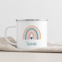 Emailletasse Personalisiert - Kommunion Geschenk Junge Mädchen Regenbogen Kommunionsgeschenk Einschulung Geburt Taufe Emailletasse Personalisiert - Kommunion Geschenk Junge Mädchen Regenbogen Kommunionsgeschenk Einschulung Geburt Taufe von Koboldtheater22