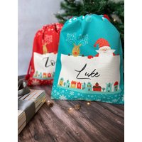 Leinensäckchen Weihnachten Nikolaussäckchen Mit Name Nikolaus Sackerl Geschenktüte Leinen Weihnachtstüte Geschenk Personalisiert 30 X 40 cm von Koboldtheater22