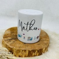 Spardose Mit Name - Personalisiert Einschulung Geburt Waldtiere von Koboldtheater22