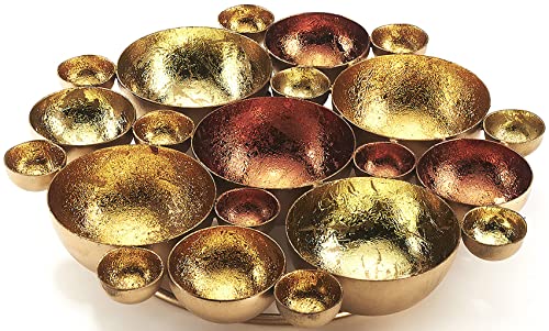 Kobolo Kerzenhalter Kerzenschale Dekoschale Bubble aus Metall in Gold und Bronze von Kobolo