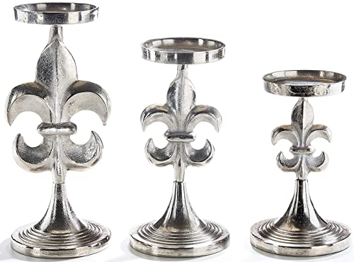 Kobolo Kerzenhalter Kerzenständer - Lily - aus silbernem Metall - in DREI Größen von Kobolo