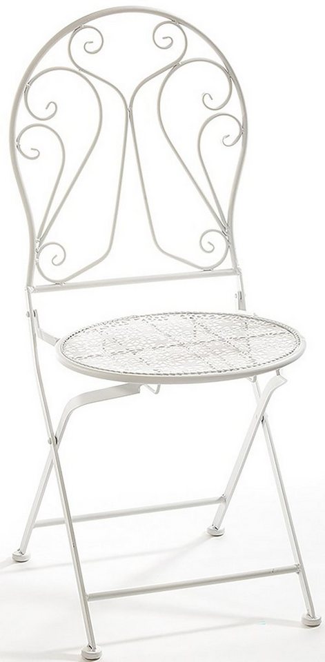 Kobolo 4-Fußstuhl Klappstuhl aus Metall in der Farbe weiß H 94 cm (Tisch verfügbar, 1 St) von Kobolo