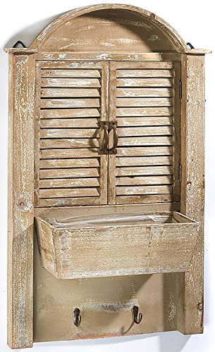Kobolo Deko-Fensterladen - Holz - braun - Schublade zum Bepflanzen - 44x14x76 von Kobolo
