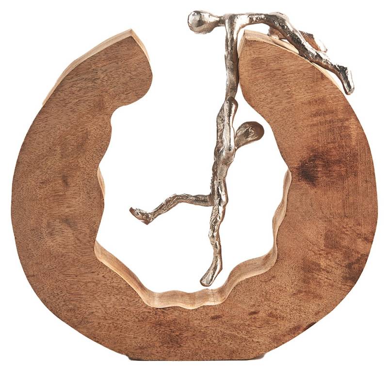 Kobolo Dekoobjekt Dekofigur Holzdeko Holzfigur TRUST, Holz und Metall Skulpur Wohndeko (Stück, 1 St., Stück), 29x7x29 cm von Kobolo