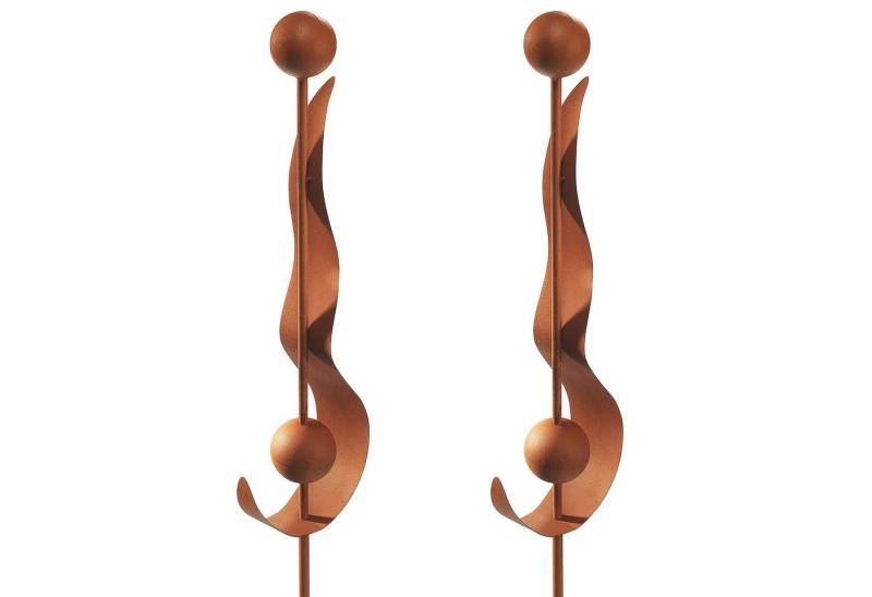 Kobolo Gartenstecker Dekostecker RUSTY DROPS in Rostoptik - 2er Set (1 Set) von Kobolo