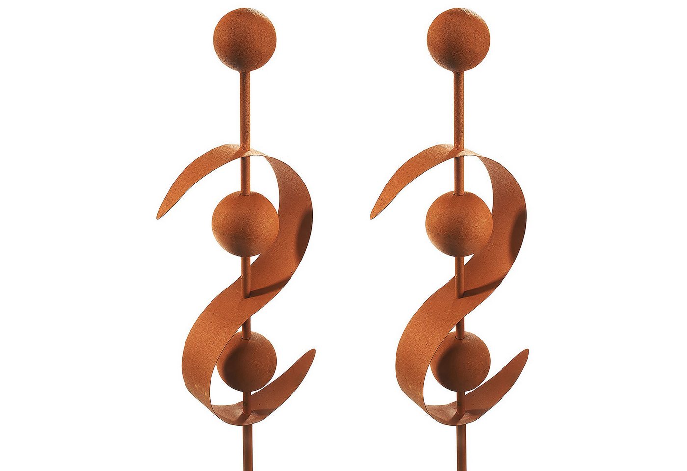 Kobolo Gartenstecker Dekostecker RUSTY WAVE in Rostoptik - 2er Set (2-St) von Kobolo