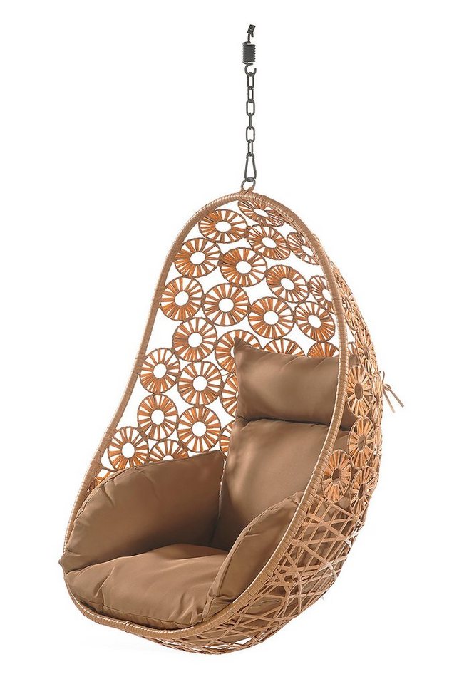 Kobolo Hängesessel Hängekorb FLORAL Polyrattan ohne Gestell (mit Kissen, 1-St), hochwertiges Polyrattan von Kobolo