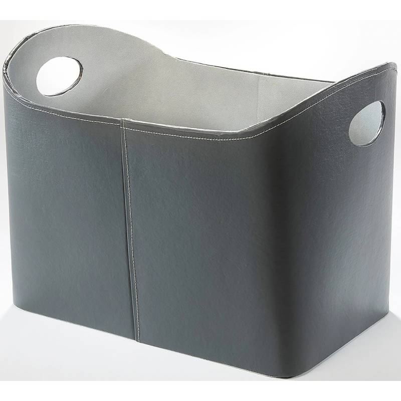 Kobolo Holzkorb für Kaminholz Aufbewahrungskorb Kunstleder 49x31x29/35 cm von Kobolo
