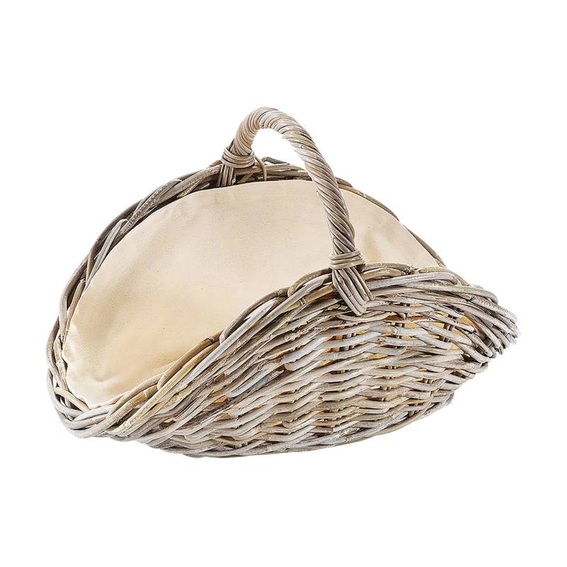 Kobolo Kaminholzkorb Kubu grey aus Rattan mit Henkel und Leinen Kobolo Kaminholzkorb Kubu grey aus Rattan mit Henkel und Leinen von Kobolo