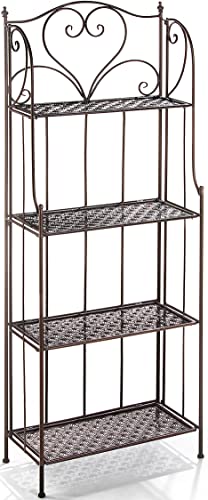 Kobolo Metallregal Standregal Vintage Landhausstil - Metall - Braun - 58x28x161cm von Kobolo