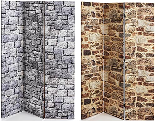 Kobolo Paravent Raumteiler Spanische Wand Sichtschutz -Brick- 120x170 cm von Kobolo