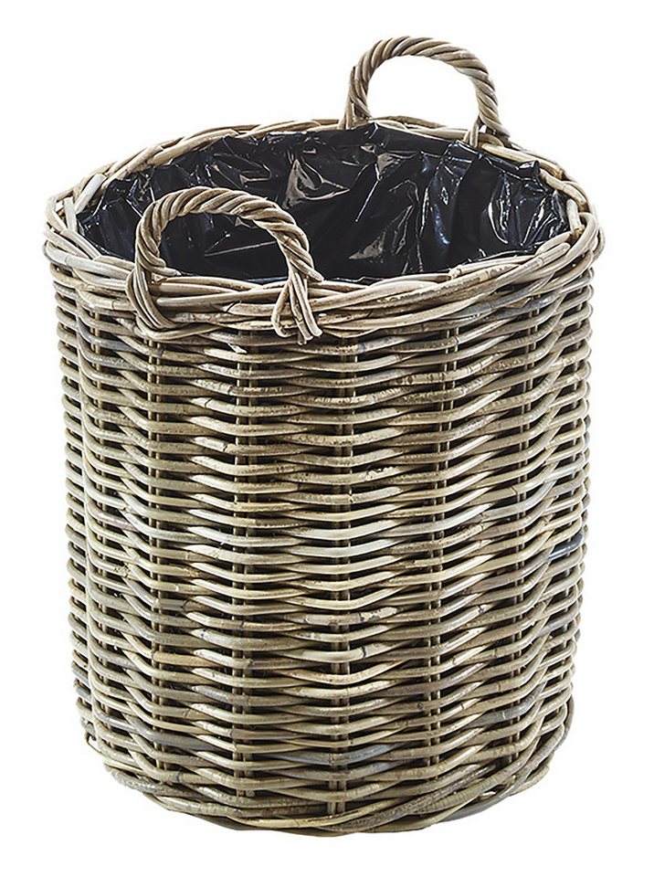 Kobolo Pflanzkübel Pflanzkorb aus grauem Rattan mit Folie klein von Kobolo