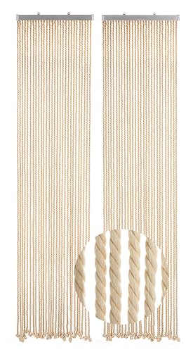 Kobolo Seilvorhang MARITIM, 90x200 cm, 56 Stränge, beige, mit Zweiteiliger Aluleiste – dekorativer Fliegenvorhang als Sichtschutz oder Türvorhang für Balkon und Terrasse Kobolo Seilvorhang MARITIM, 90x200 cm, 56 Stränge, beige, mit Zweiteiliger Aluleiste – dekorativer Fliegenvorhang als Sichtschutz oder Türvorhang für Balkon und Terrasse von Kobolo