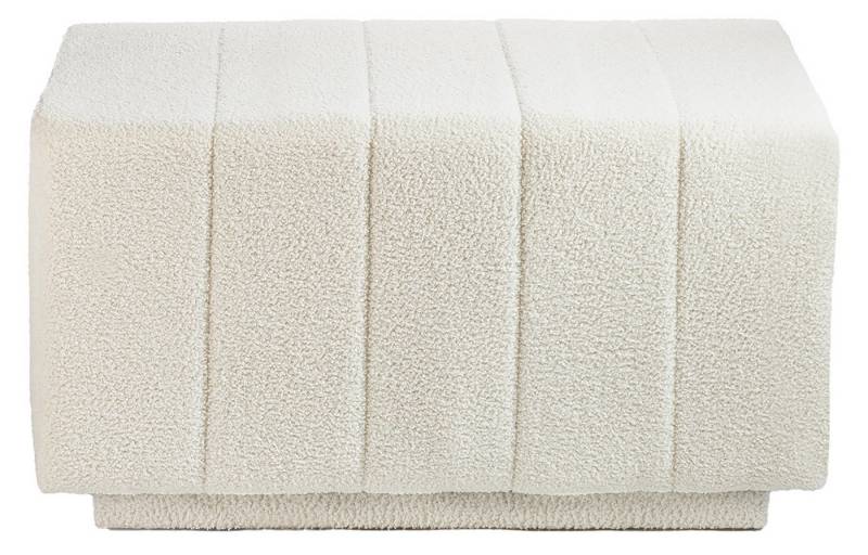 Kobolo Sitzbank Bank Hocker AMARU - Bouclestoff Teddystoff weiß (1 Stück) von Kobolo