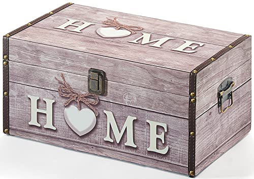 Kobolo Truhe Aufbewahrungsbox - Home - aus Holz und Kunstleder 40x25x20 cm von Kobolo