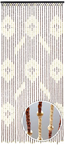 Kobolo Türvorhang Holzperlenvorhang Sevilla 31 Stränge - 90x200 - rechteckig - Zimmertüren, Balkon/Terrassentür von Kobolo