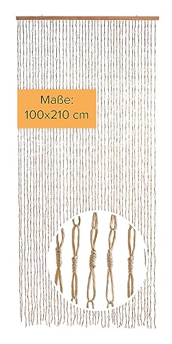 Kobolo Türvorhang Circles, Papiervorhang, 100x210 cm, 45 Stränge, beige, Fliegenvorhang aus Naturmaterial in Bastoptik, dekorativ & natürlich für Tür, Balkon, Terrasse & Innenbereich Kobolo Türvorhang Circles, Papiervorhang, 100x210 cm, 45 Stränge, beige, Fliegenvorhang aus Naturmaterial in Bastoptik, dekorativ & natürlich für Tür, Balkon, Terrasse & Innenbereich von Kobolo