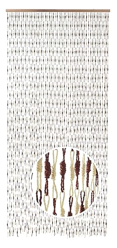 Kobolo Türvorhang Papiervorhang Knots - braun - Balkon, Terrasse - 100x210 cm - rechteckig - Wohnzimmer von Kobolo