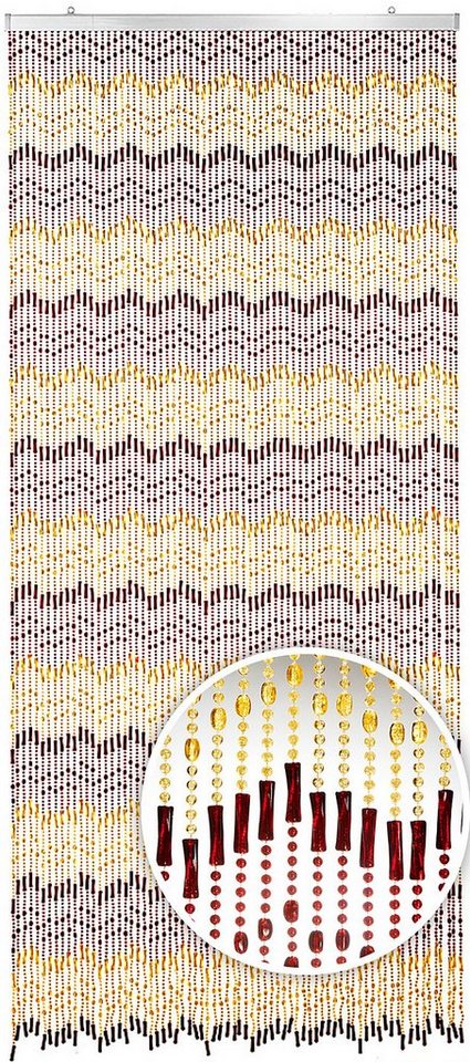 Kobolo Türvorhang Perlenvorhang UP DOWN Kunststoff brown 90x200 cm (1 St), Ösen, transparent von Kobolo