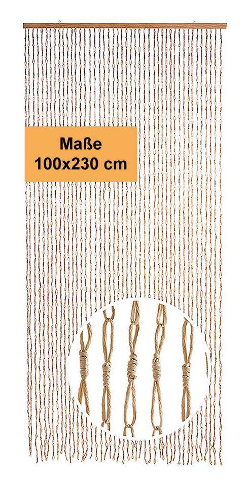 Kobolo Türvorhang Vorhang Fadenvorhang CIRCLES Papier 100x230 cm, Einfache Montage (1 St), Ösen, 45 Stränge, Ösen zum Aufhängen von Kobolo