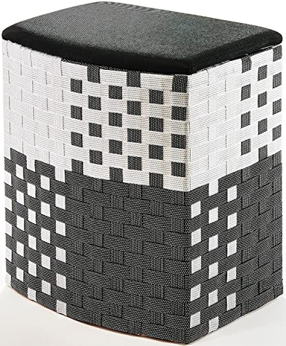 Kobolo Wäschebehälter Wäschesammler Wäschekorb - Nylon - schwarz-weiß - 44x32x52 cm von Kobolo