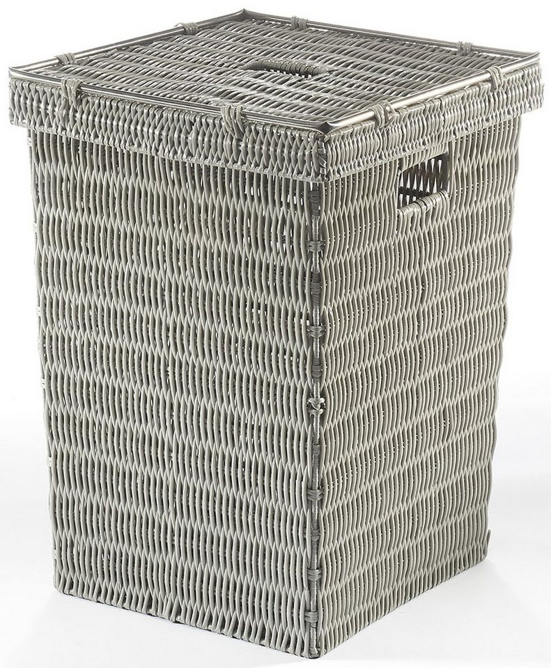 Kobolo Wäschekorb Wäschebehälter Wäschesammler mit Deckel - Kunststoff - grau von Kobolo