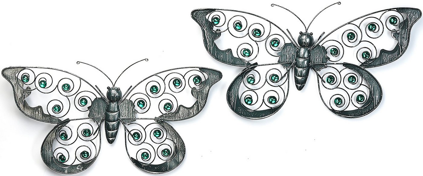 Kobolo Wandbild Schmetterling Wandschmuck - 2er Set - 29x55 cm, mit Acrylperlen Kobolo Wandbild Schmetterling Wandschmuck - 2er Set - 29x55 cm, mit Acrylperlen von Kobolo
