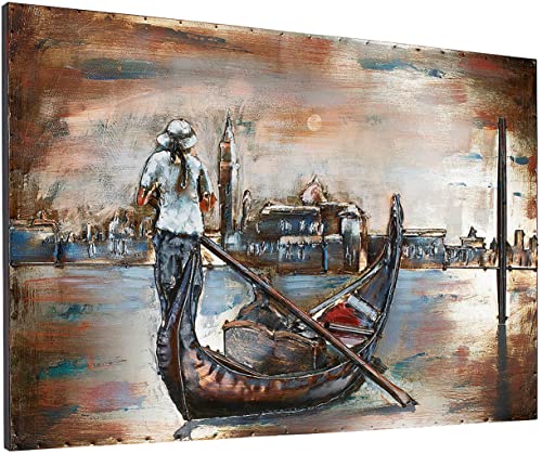 Kobolo Wandbild Wanddeko Metallbild 3D-Bild - VENICE - Metall - 108x72 cm von Kobolo