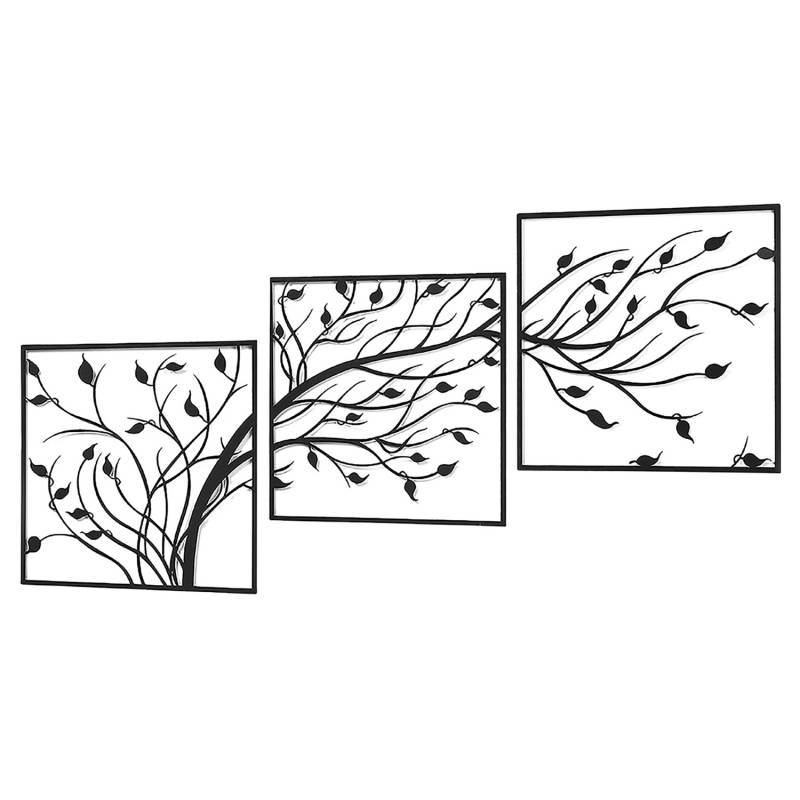 Kobolo Wandbild Wanddeko Metallbild WOOD Metall dreiteilig Baum XXL von Kobolo