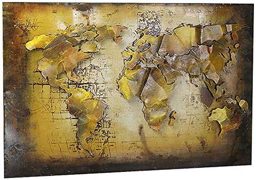 Kobolo Wandbild Wanddeko Metallbild 3D-Bild - Weltkarte - 108x72 cm von Kobolo