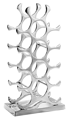 Kobolo Weinregal Flaschenhalter Circle - Metall poliert - Silber - für 15 Flaschen von Kobolo