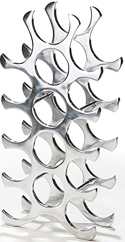 Kobolo Weinregal Circle, 25x14x55 cm, Silber, Metall-Aluminium, stilvolles & platzsparendes Flaschenregal für 15 Weinflaschen, modernes Design für Küche & Wohnzimmer Kobolo Weinregal Circle, 25x14x55 cm, Silber, Metall-Aluminium, stilvolles & platzsparendes Flaschenregal für 15 Weinflaschen, modernes Design für Küche & Wohnzimmer von Kobolo