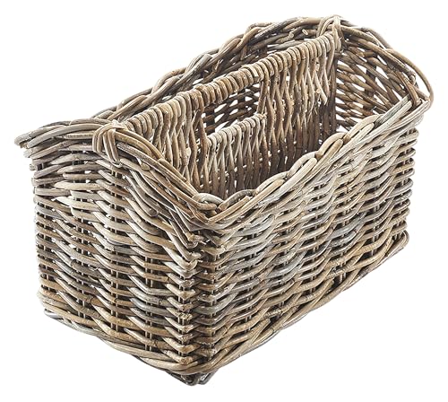 Kobolo Zeitungsständer Magazinsammler Zeitschriftenkorb aus Rattan - kubu grey - 2 Fächer Kobolo Zeitungsständer Magazinsammler Zeitschriftenkorb aus Rattan - kubu grey - 2 Fächer von Kobolo