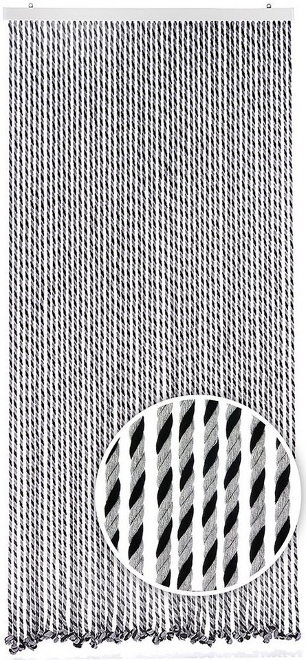 Türvorhang Seilvorhang BLACK/GREY 90x185, Kobolo, Ösen (1 St), transparent von Kobolo