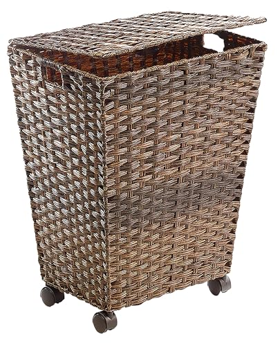Kobolo Wäschebehälter mit Rollen aus braunem Polyrattan Kobolo Wäschebehälter mit Rollen aus braunem Polyrattan von Kobolo