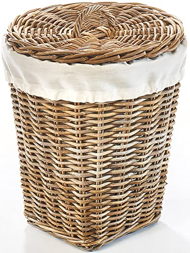 Kobolo Wäschebehälter Wäschetonne Wäschesammler KUBUS - Rattan - grau - 40x40x48 cm von Kobolo