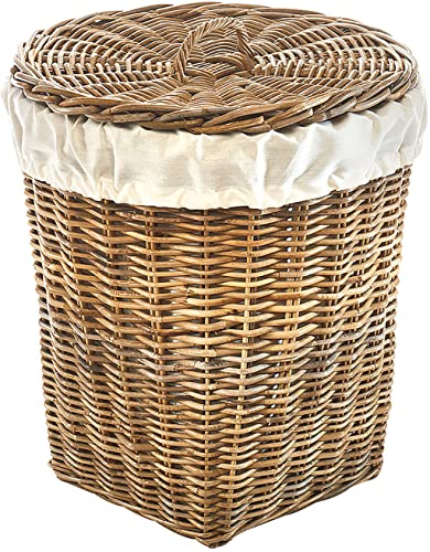 Kobolo Wäschebehälter Wäschetonne Wäschesammler KUBUS - Rattan - grau - 48x48x55 cm von Kobolo