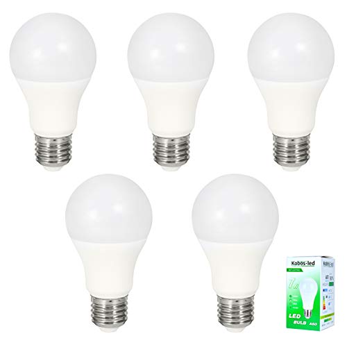 E27 led warmweiß, 5er Pack 7 Watt Ersetzt 60Watt leuchtmittel A60, 630lm, Lampe 3000K, Kobos-led, Birne,SMD,LED Lampe,Glühlampen,AC220-240V,360°Abstrahlwinkel (60 MONATE GELD-ZURÜCK-GARANTIE) von Kobos-led Energy saving