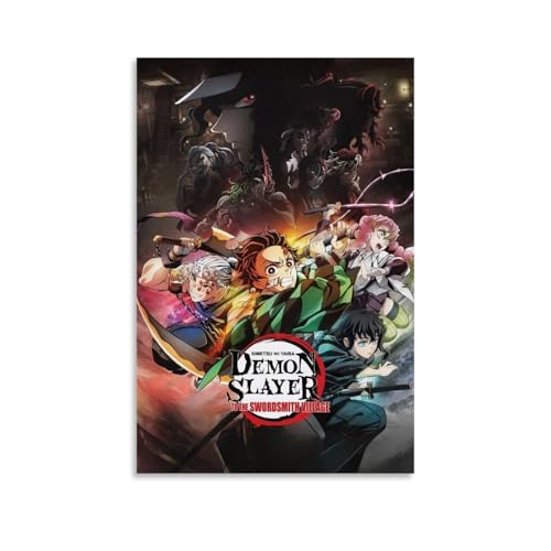 Demon Poster Slayer Fantasy Comic Anime Vintage Für Zimmer, Ästhetische Leinwand-Wandkunst, Schlafzimmer-Dekor Poster 12x18inch(30x45cm) von Kobueo